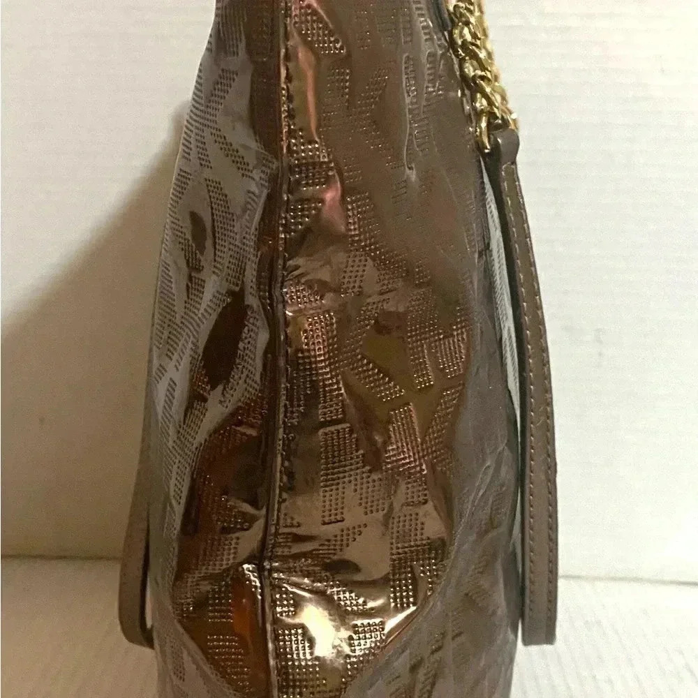 Michael Kors MK signature cocoa metallic tote handbag - Picture 8 of 8